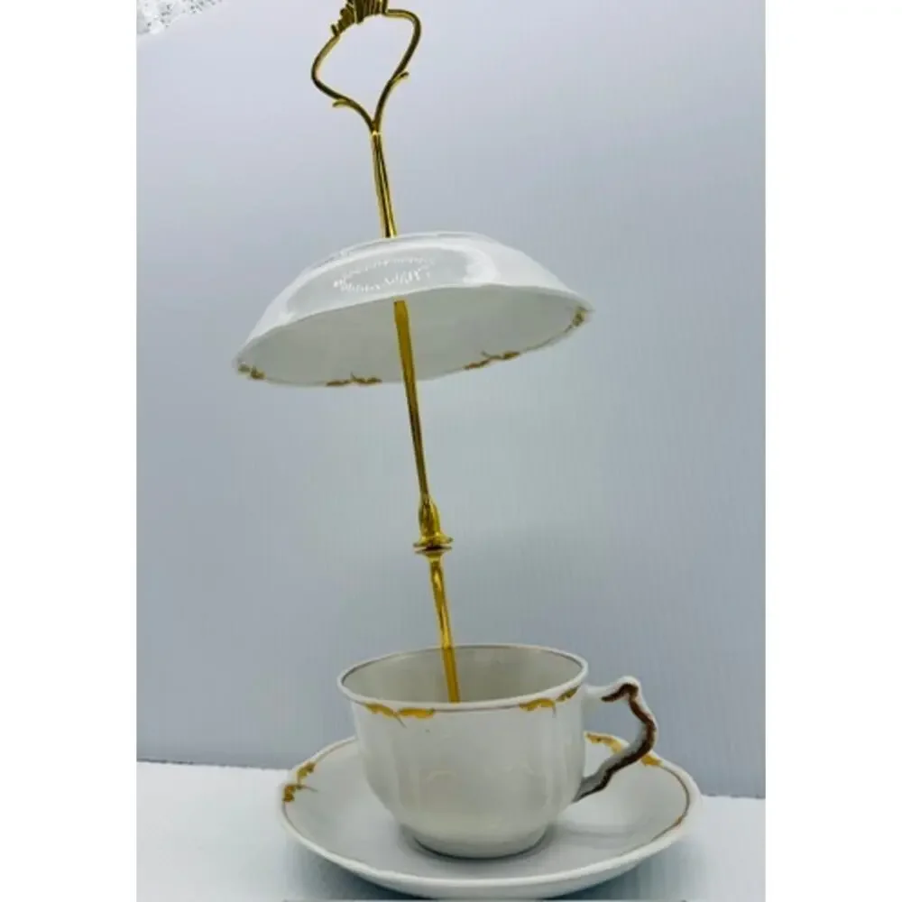 Vintage Teacup Bird Feeder Handmade Garden Decor